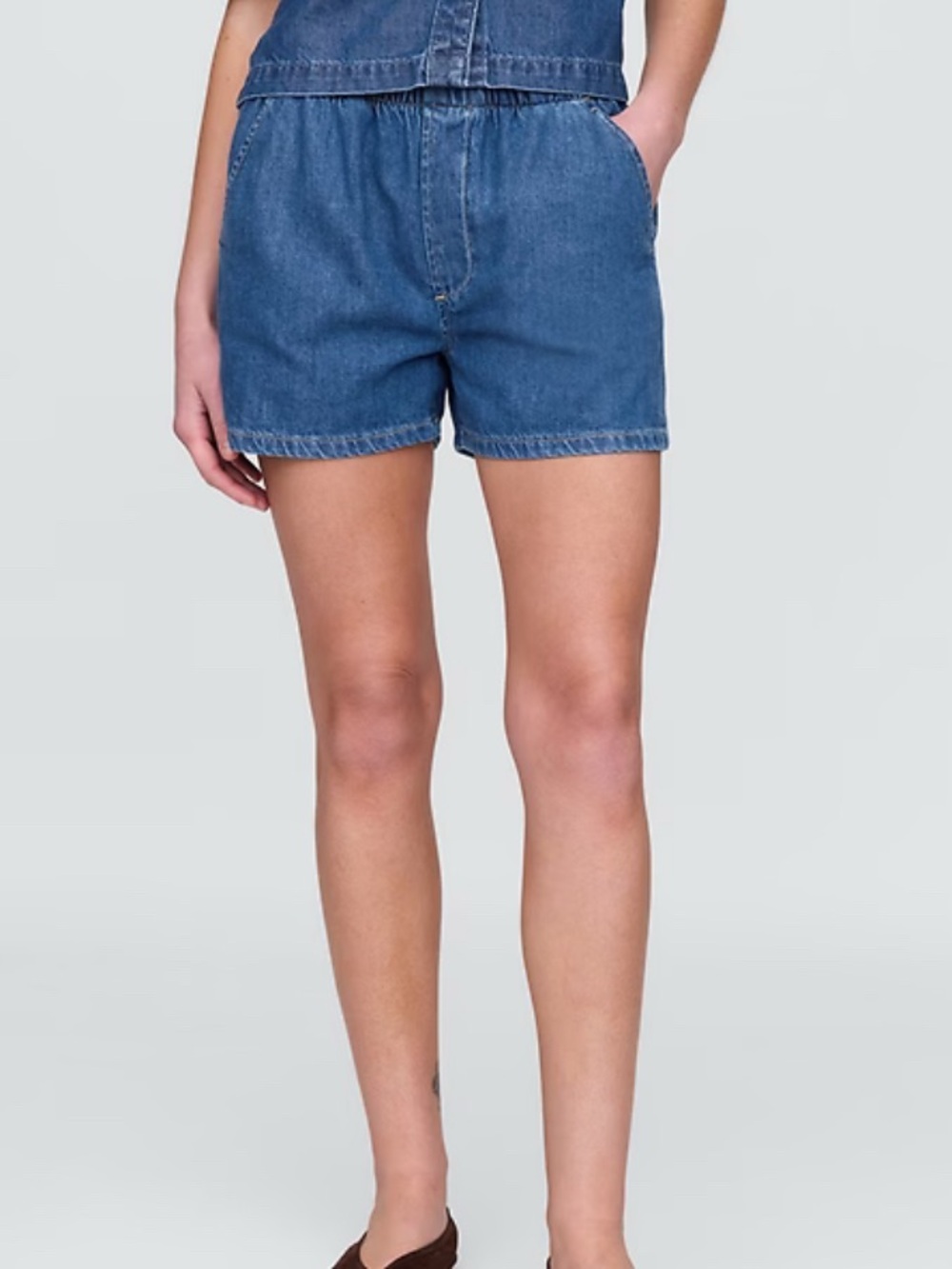 Gap Blue Denim Relaxed-Fit Jean Shorts